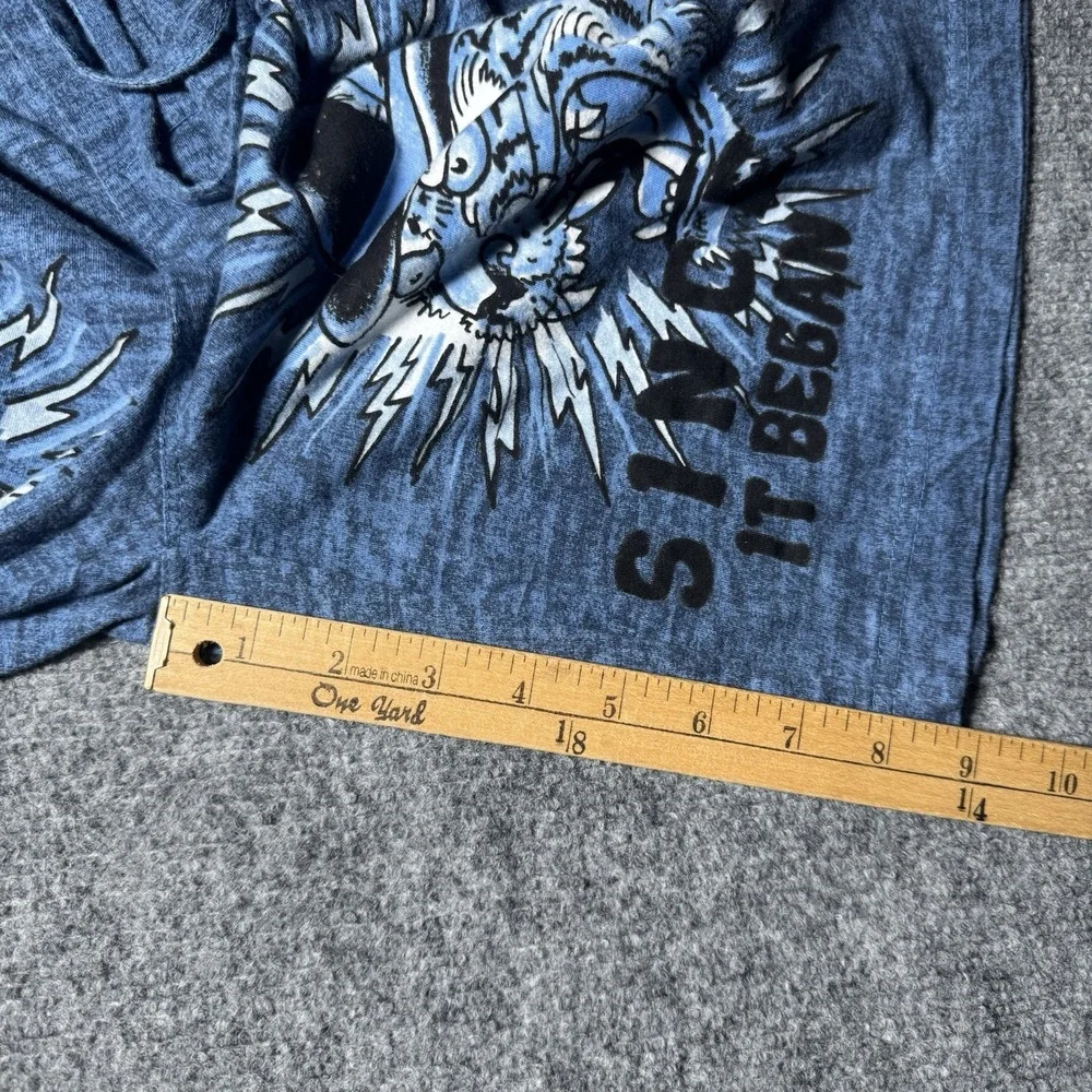 Ed Hardy Soft Knit Sleep Lounge Pajama Shorts Blue Men Medium Drawstring Cotton